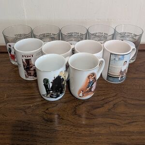 Norman Rockwell Glasses And Mugs